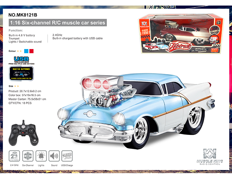2.4G 六通带切换声音遥控肌肉改装车 MK8121B