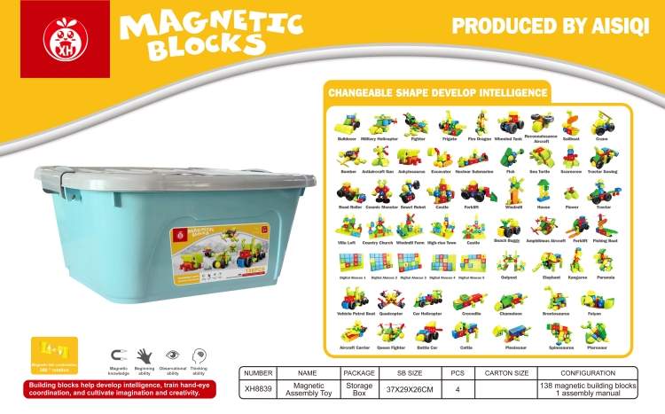 磁力积木玩具(138PCS) XH8839(英)