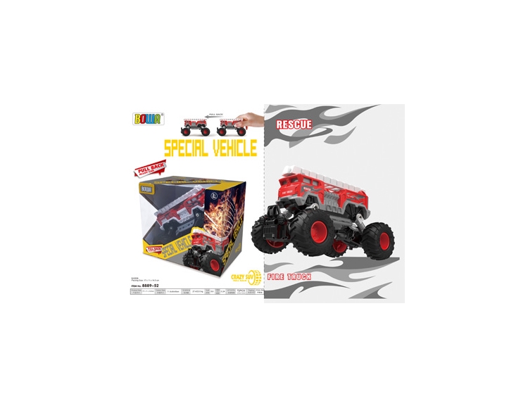 4轮回力合金消防车 8889-52